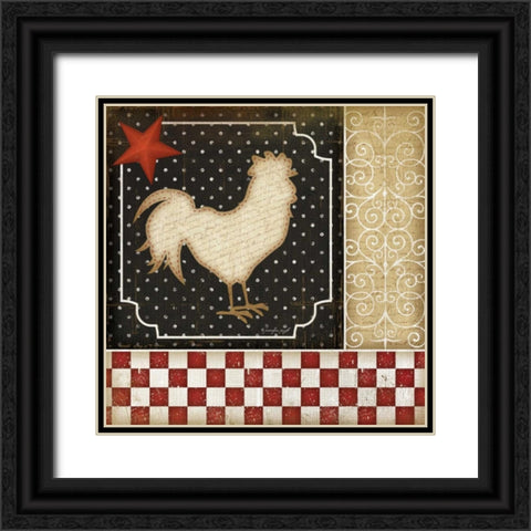 Rooster Country II Black Ornate Wood Framed Art Print with Double Matting by Pugh, Jennifer