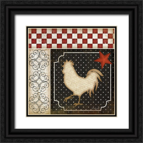 Rooster Country IV Black Ornate Wood Framed Art Print with Double Matting by Pugh, Jennifer