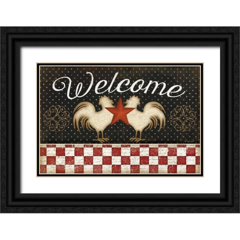 Welcome Black Ornate Wood Framed Art Print with Double Matting by Pugh, Jennifer