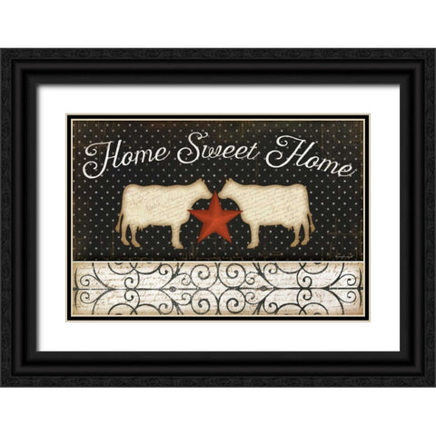 Country Kitchen - Home Sweet Home Black Ornate Wood Framed Art Print with Double Matting by Pugh, Jennifer