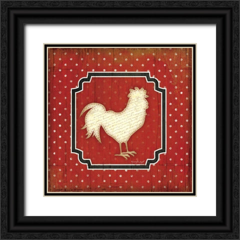 Country Kitchen Rooster I Black Ornate Wood Framed Art Print with Double Matting by Pugh, Jennifer