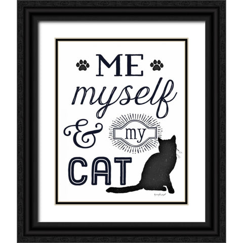 Me Myself and My Cat Black Ornate Wood Framed Art Print with Double Matting by Pugh, Jennifer