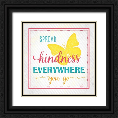 Spread Kindness Black Ornate Wood Framed Art Print with Double Matting by Pugh, Jennifer