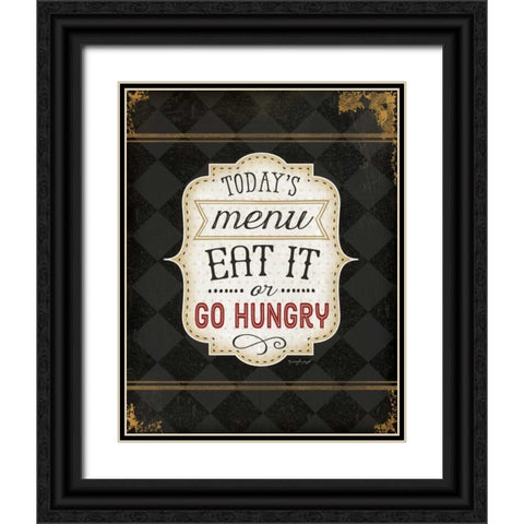 Todays menu Black Ornate Wood Framed Art Print with Double Matting by Pugh, Jennifer