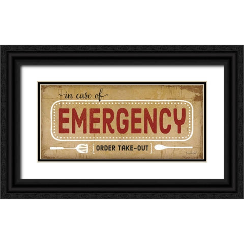 In Case of Emergency Black Ornate Wood Framed Art Print with Double Matting by Pugh, Jennifer