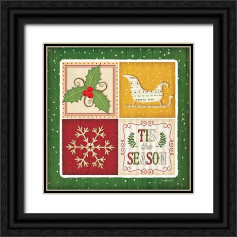 Tis the Season Black Ornate Wood Framed Art Print with Double Matting by Pugh, Jennifer