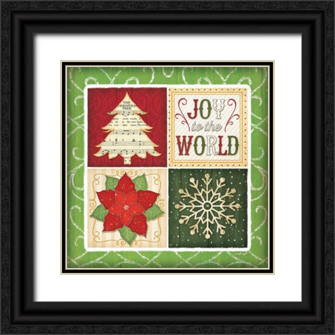 Joy to the World Black Ornate Wood Framed Art Print with Double Matting by Pugh, Jennifer