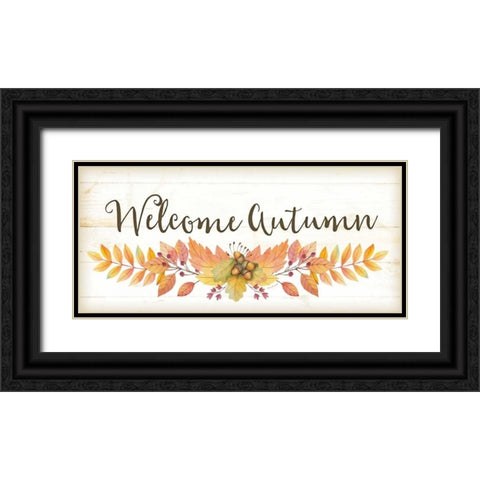 Welcome Autumn Black Ornate Wood Framed Art Print with Double Matting by Pugh, Jennifer