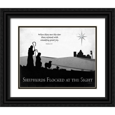 Shepherds Black Ornate Wood Framed Art Print with Double Matting by Pugh, Jennifer