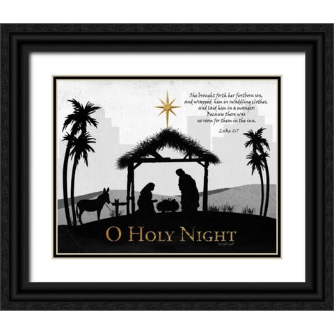 O Holy Night Black Ornate Wood Framed Art Print with Double Matting by Pugh, Jennifer