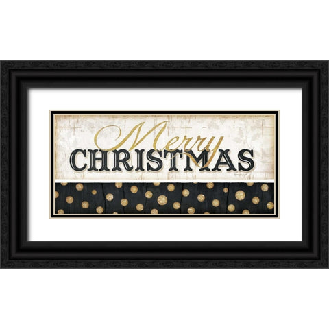 Merry Christmas Black Ornate Wood Framed Art Print with Double Matting by Pugh, Jennifer