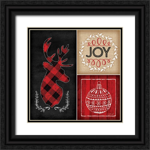 Plaid Christmas I Black Ornate Wood Framed Art Print with Double Matting by Pugh, Jennifer