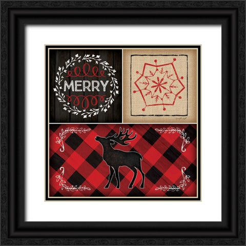 Plaid Christmas III Black Ornate Wood Framed Art Print with Double Matting by Pugh, Jennifer