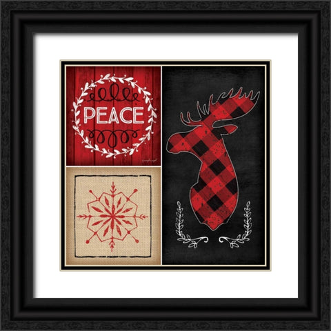 Plaid Christmas IV Black Ornate Wood Framed Art Print with Double Matting by Pugh, Jennifer