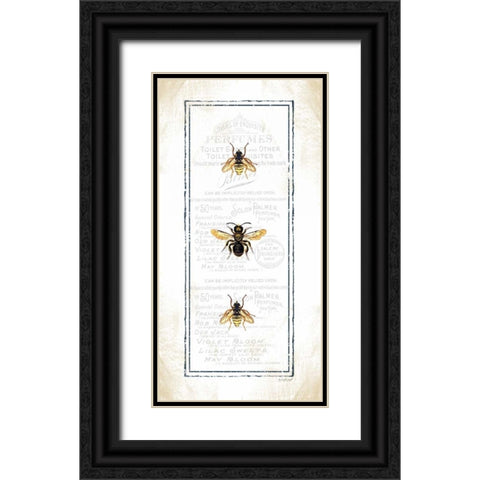 Bees Black Ornate Wood Framed Art Print with Double Matting by Pugh, Jennifer