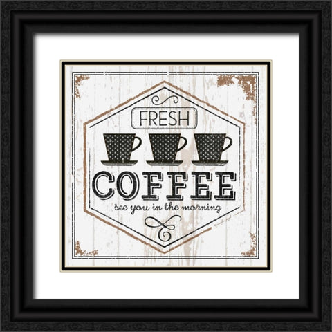 Fresh Coffee Black Ornate Wood Framed Art Print with Double Matting by Pugh, Jennifer