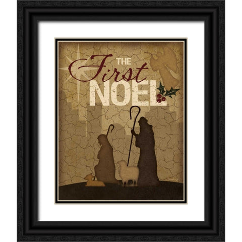 Noel Shepherds Black Ornate Wood Framed Art Print with Double Matting by Pugh, Jennifer