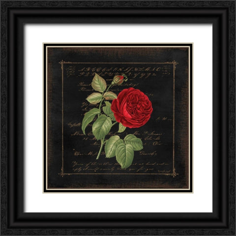 Floral V Black Ornate Wood Framed Art Print with Double Matting by Pugh, Jennifer