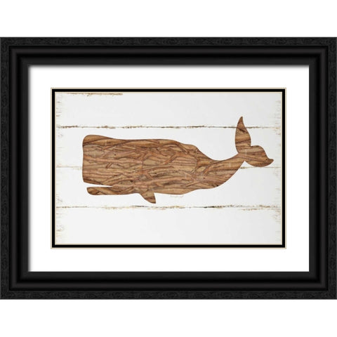 Driftwood Whale Black Ornate Wood Framed Art Print with Double Matting by Pugh, Jennifer