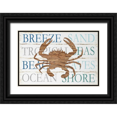 Driftwood Crab Black Ornate Wood Framed Art Print with Double Matting by Pugh, Jennifer