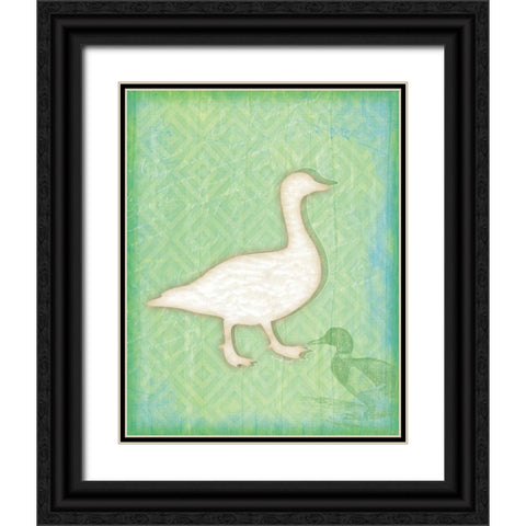 Duck Black Ornate Wood Framed Art Print with Double Matting by Pugh, Jennifer