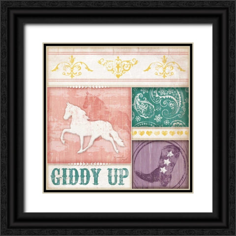 Cowgirl Giddy Up Black Ornate Wood Framed Art Print with Double Matting by Pugh, Jennifer