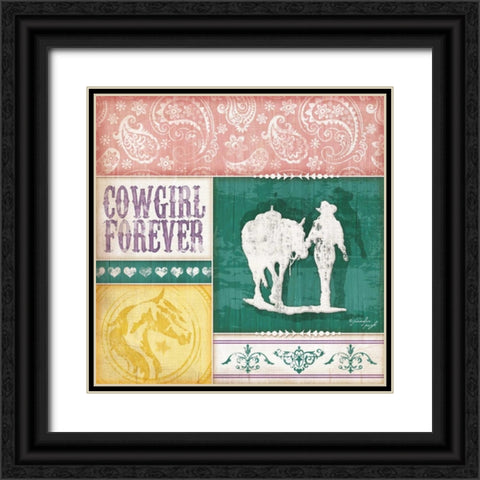 Cowgirl Forever Black Ornate Wood Framed Art Print with Double Matting by Pugh, Jennifer