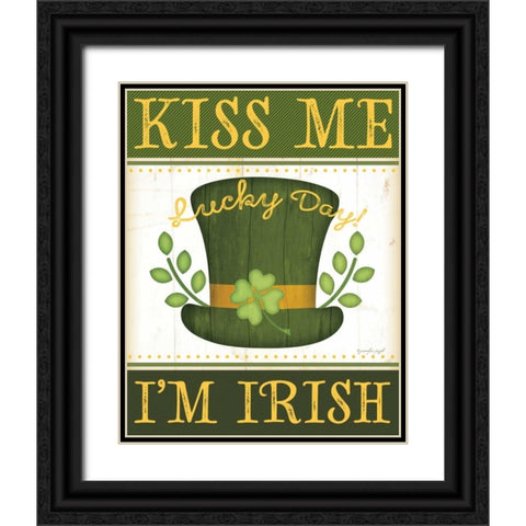 Kiss Me Black Ornate Wood Framed Art Print with Double Matting by Pugh, Jennifer