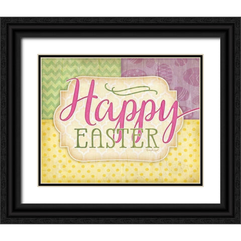 Happy Easter Black Ornate Wood Framed Art Print with Double Matting by Pugh, Jennifer