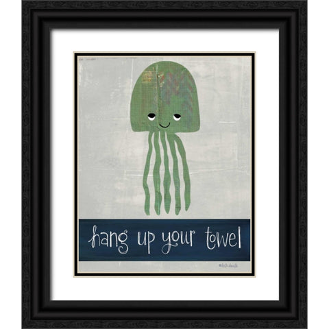 Hang Up Your Towel Black Ornate Wood Framed Art Print with Double Matting by Doucette, Katie