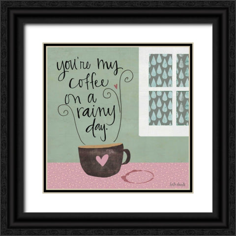 Rainy Day Coffee Black Ornate Wood Framed Art Print with Double Matting by Doucette, Katie