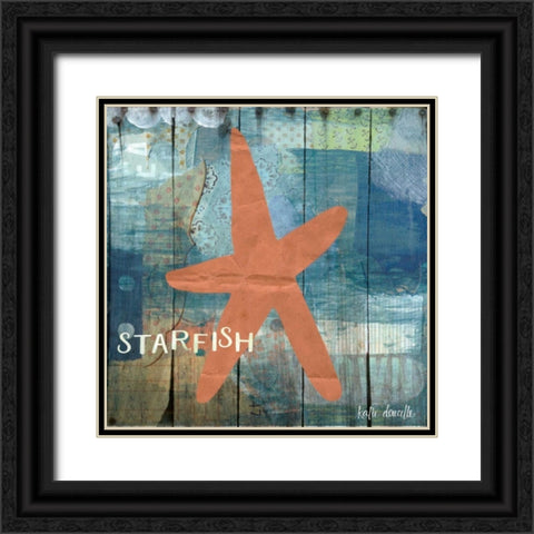 Starfish Collage Black Ornate Wood Framed Art Print with Double Matting by Doucette, Katie