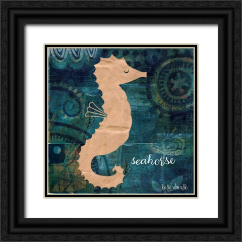 Seahorse Black Ornate Wood Framed Art Print with Double Matting by Doucette, Katie