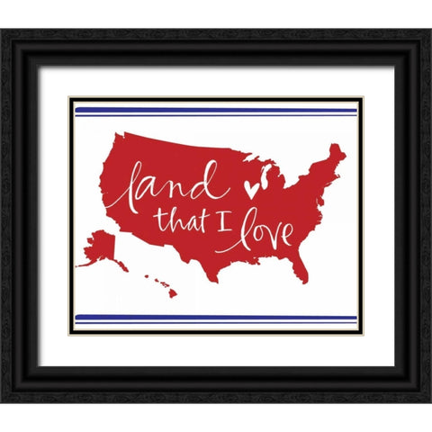 Land That I Love Black Ornate Wood Framed Art Print with Double Matting by Doucette, Katie