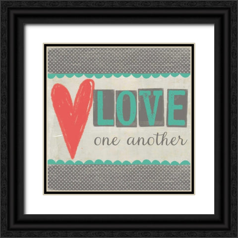 Love One Another Black Ornate Wood Framed Art Print with Double Matting by Doucette, Katie