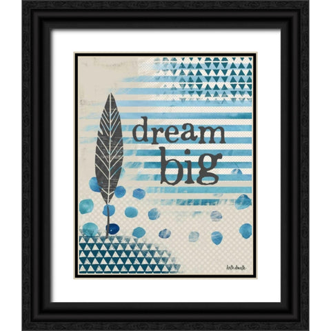 Dream Big - Blue Black Ornate Wood Framed Art Print with Double Matting by Doucette, Katie