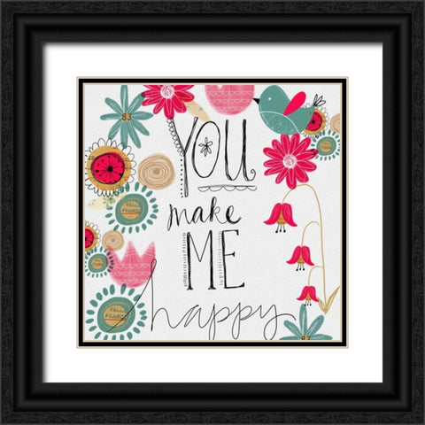 You Make Me Happy Black Ornate Wood Framed Art Print with Double Matting by Doucette, Katie