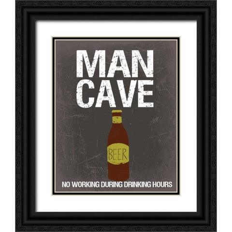 Man Cave Black Ornate Wood Framed Art Print with Double Matting by Doucette, Katie