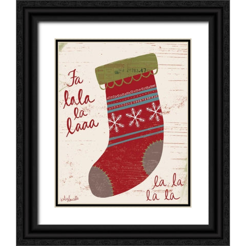 Fa La La La La Black Ornate Wood Framed Art Print with Double Matting by Doucette, Katie