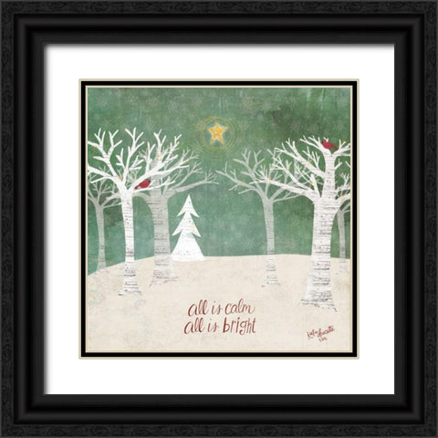 Christmas Trees Black Ornate Wood Framed Art Print with Double Matting by Doucette, Katie