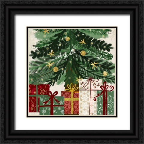Presents Black Ornate Wood Framed Art Print with Double Matting by Doucette, Katie