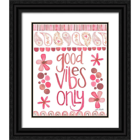 Good Vibes Only Black Ornate Wood Framed Art Print with Double Matting by Doucette, Katie