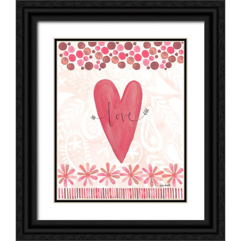 Love Heart Black Ornate Wood Framed Art Print with Double Matting by Doucette, Katie