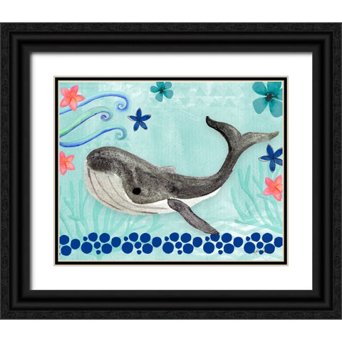 Whale Black Ornate Wood Framed Art Print with Double Matting by Doucette, Katie