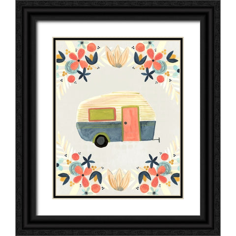 Floral Camper II Black Ornate Wood Framed Art Print with Double Matting by Doucette, Katie