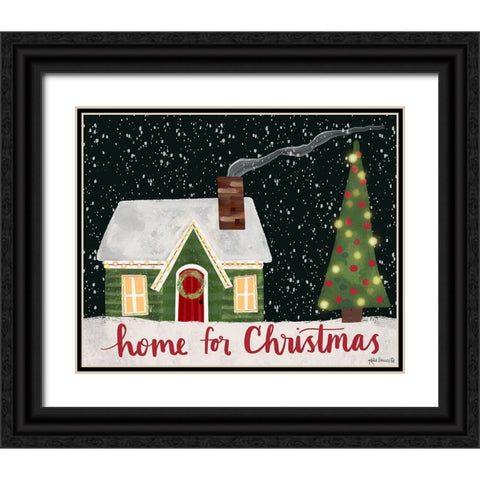 Home for Christmas Black Ornate Wood Framed Art Print with Double Matting by Doucette, Katie