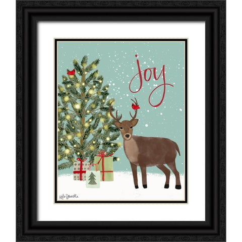 Joy Black Ornate Wood Framed Art Print with Double Matting by Doucette, Katie