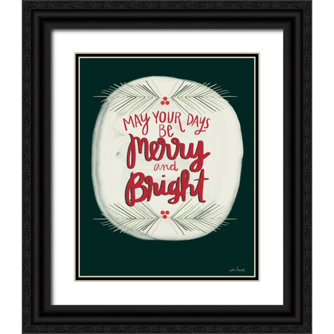 Merry and Bright Black Ornate Wood Framed Art Print with Double Matting by Doucette, Katie