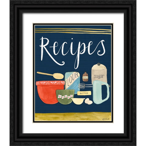 Recipes Black Ornate Wood Framed Art Print with Double Matting by Doucette, Katie