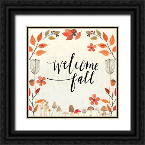 Welcome Fall Black Ornate Wood Framed Art Print with Double Matting by Doucette, Katie